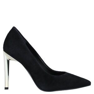 Size 6 black Kendall and Kylie heels with gold heel